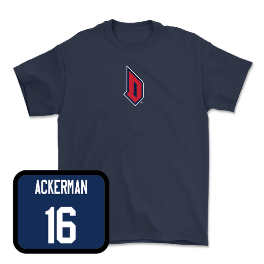 Duquesne Football Navy Monogram Tee - A.J. Ackerman