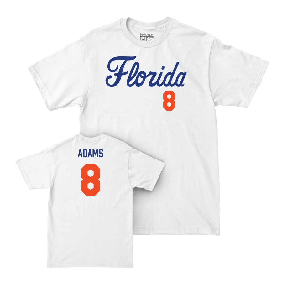 Florida Women's Volleyball White Script Comfort Colors Tee  - Trinity Adams