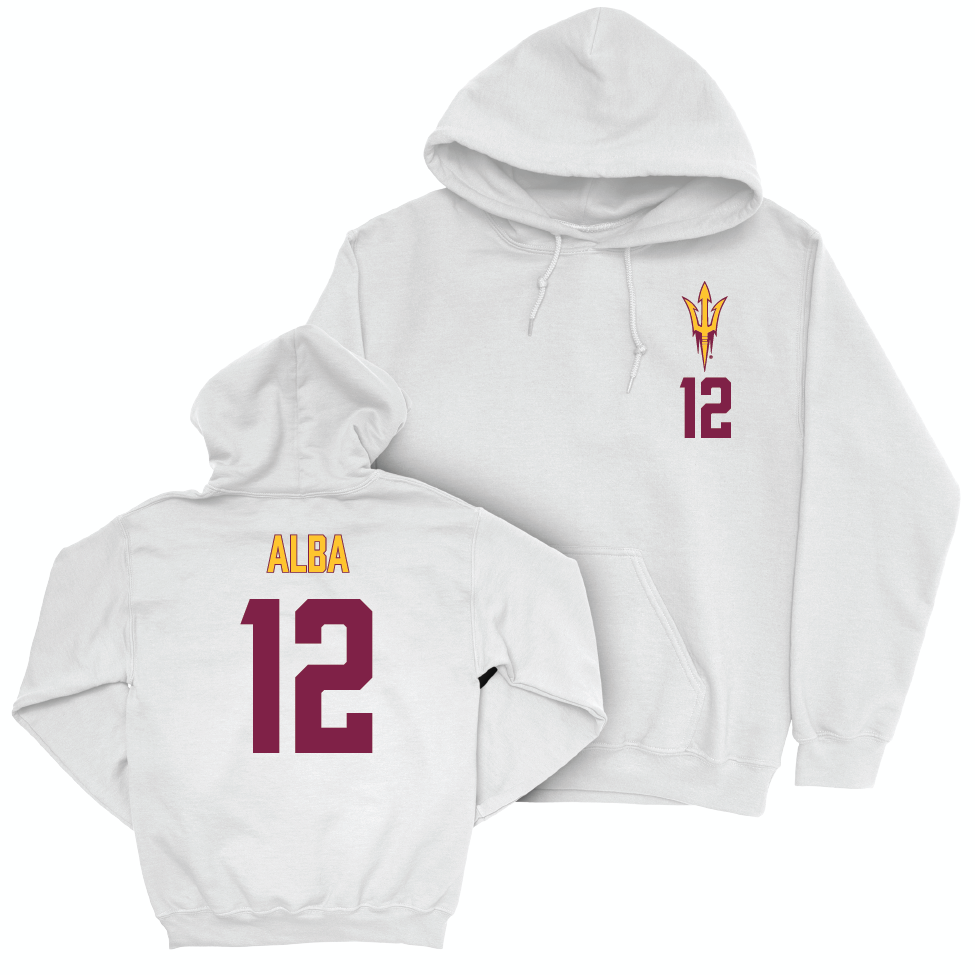 Arizona State Baseball White Logo Hoodie - Jaden Alba