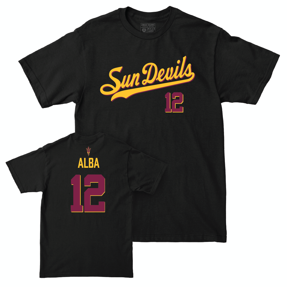 Arizona State Baseball Black Script Tee - Jaden Alba