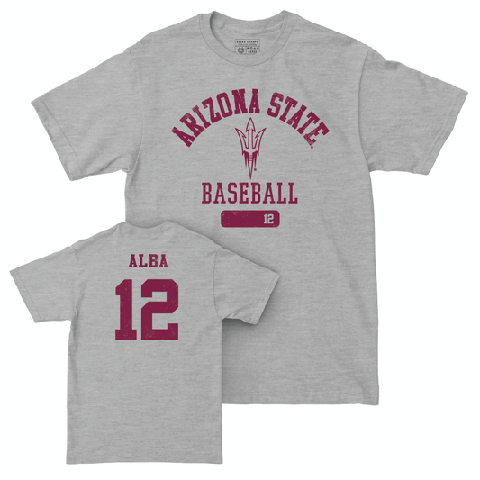 Arizona State Baseball Sport Grey Varsity Tee - Jaden Alba