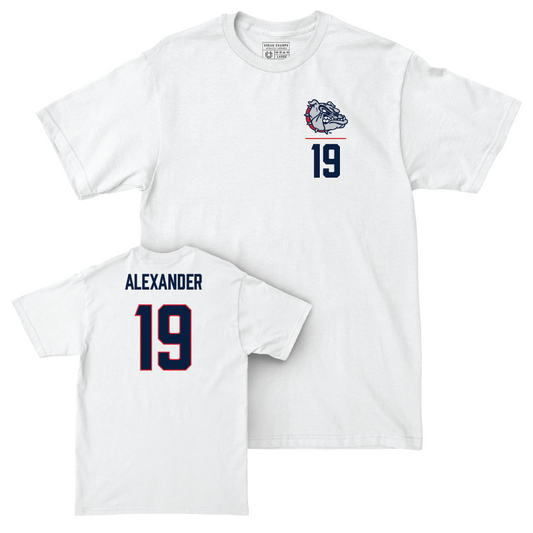 Gonzaga Women's Soccer White Logo Comfort Colors Tee  - Paige Alexander