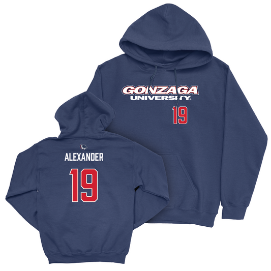 Gonzaga Women's Soccer Navy Wordmark Hoodie  - Paige Alexander