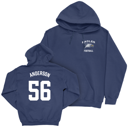 Georgia Southern Football Navy Logo Hoodie  - Kyron Anderson