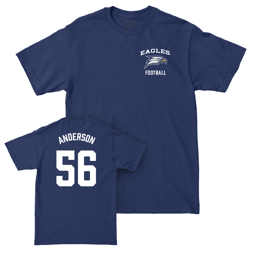 Georgia Southern Football Navy Logo Tee  - Kyron Anderson