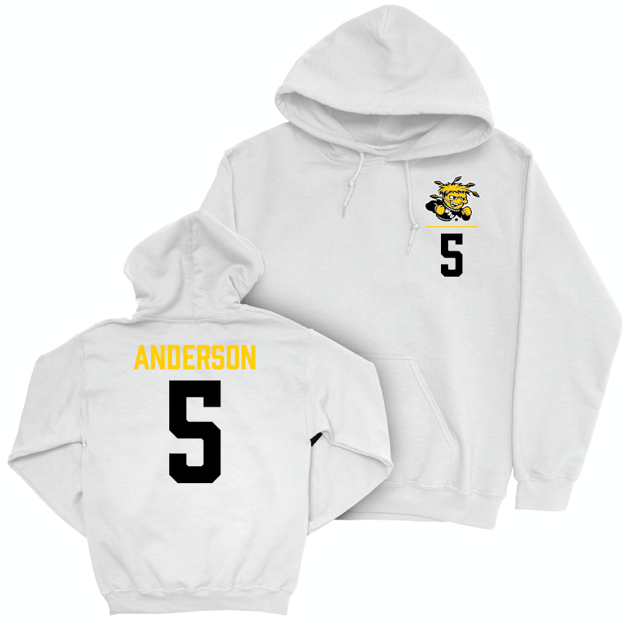 Wichita State Women's Volleyball White Logo Hoodie  - Reagan Anderson