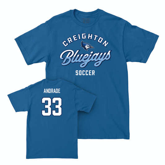 Creighton Men's Soccer Blue Script Tee  - Pablo Andrade