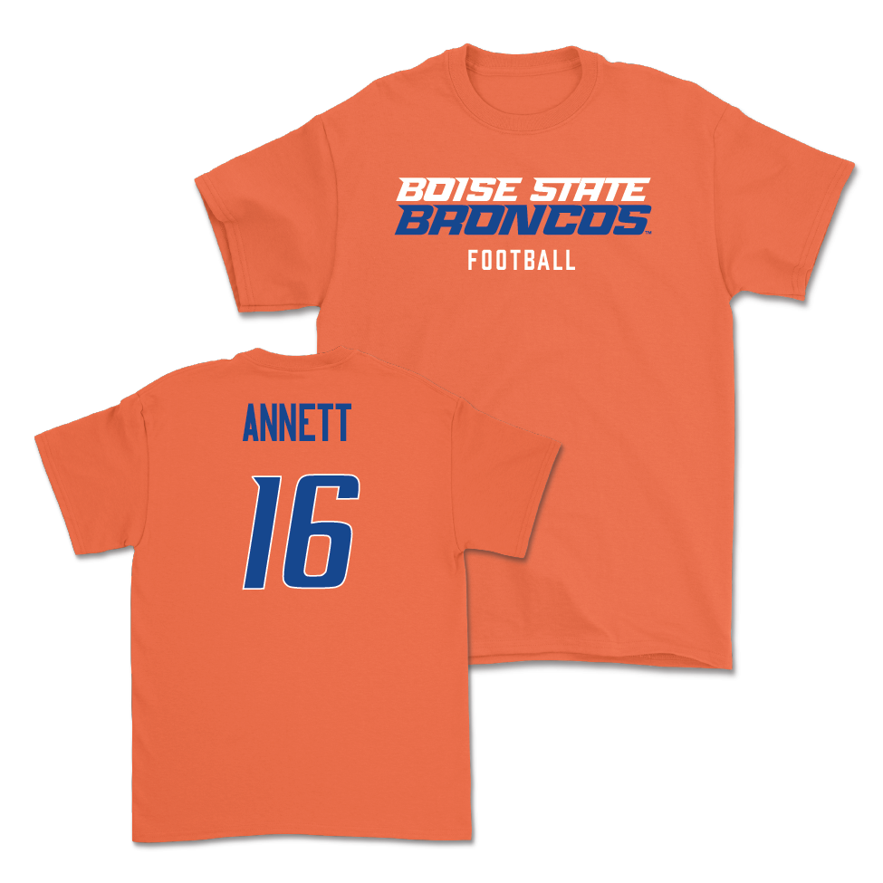 Boise State Football Orange Staple Tee  - Kaleb Annett