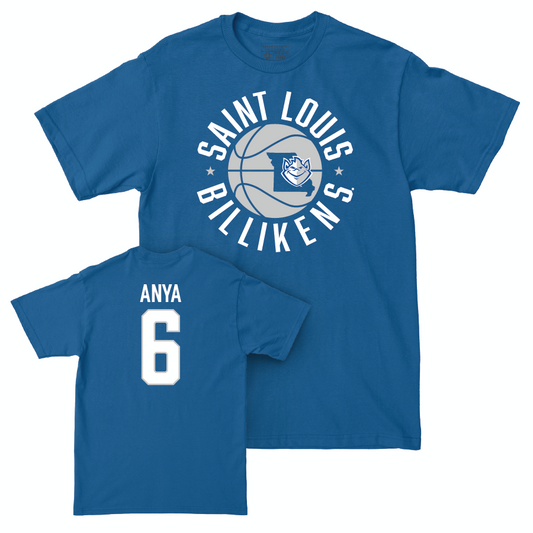 Saint Louis Men's Basketball Royal Hardwood Tee  - Kalu Anya