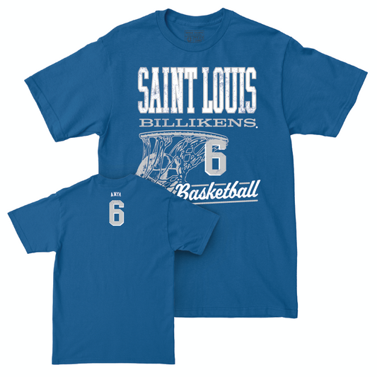 Saint Louis Men's Basketball Royal Hoops Tee  - Kalu Anya