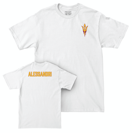 Arizona State Women's Track & Field White Logo Comfort Colors Tee - Alice Alessandri Small