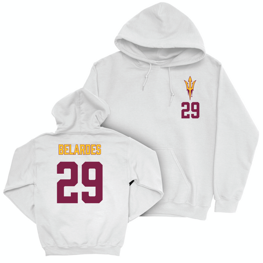 Arizona State Baseball White Logo Hoodie - Alec Belardes Small