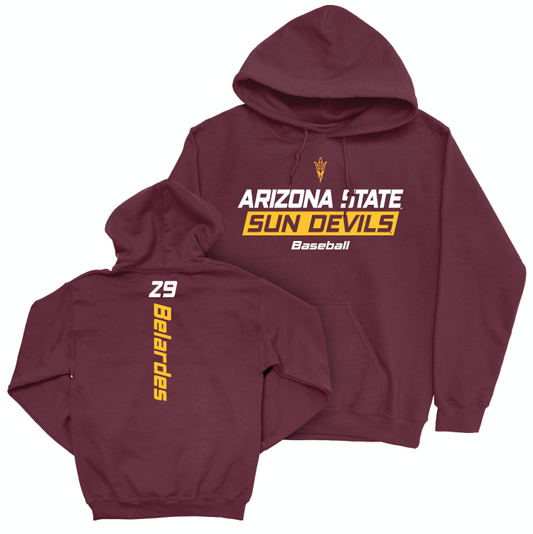 Arizona State Baseball Maroon Rush Hoodie - Alec Belardes Small