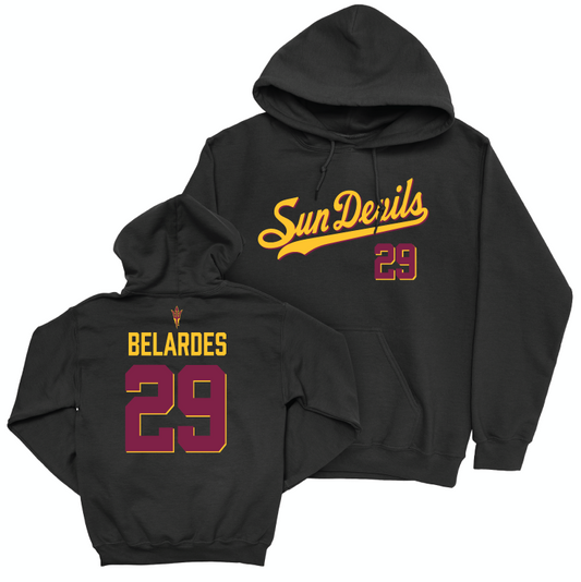 Arizona State Baseball Black Script Hoodie - Alec Belardes Small