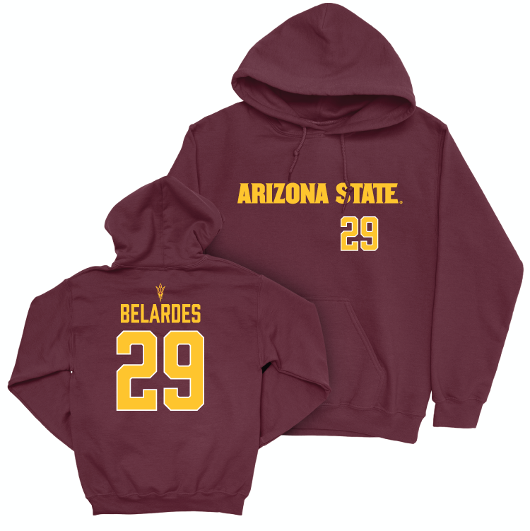 Arizona State Baseball Maroon Sideline Hoodie - Alec Belardes Small