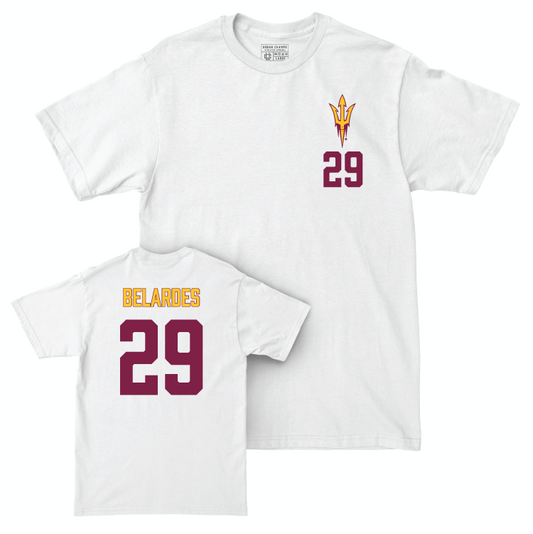 Arizona State Baseball White Logo Comfort Colors Tee - Alec Belardes Small