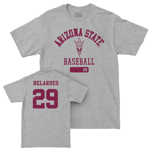 Arizona State Baseball Sport Grey Varsity Tee - Alec Belardes Small