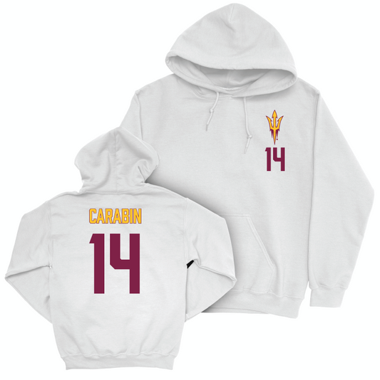 Arizona State Women's Soccer White Logo Hoodie - Allison Carabin Small