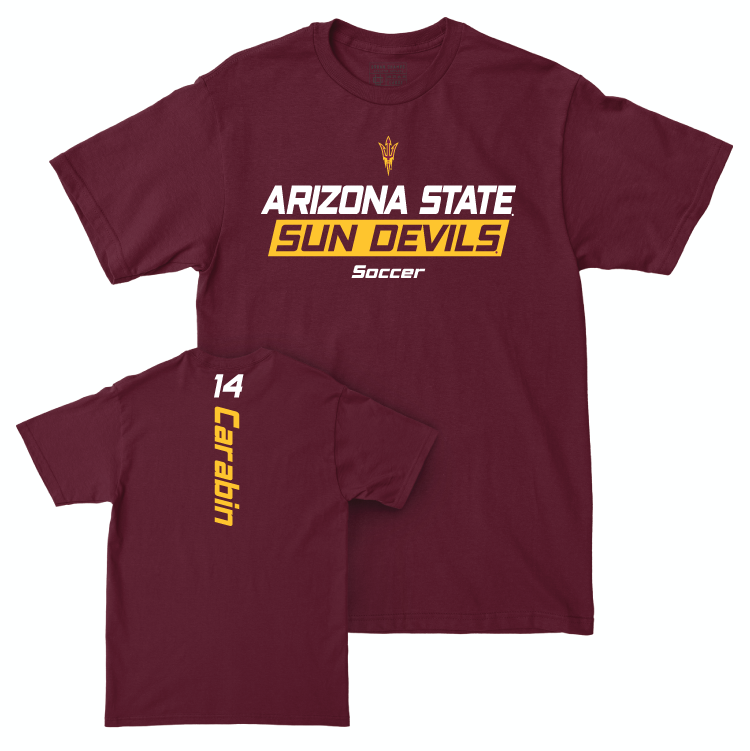 Arizona State Women's Soccer Maroon Rush Tee - Allison Carabin Small