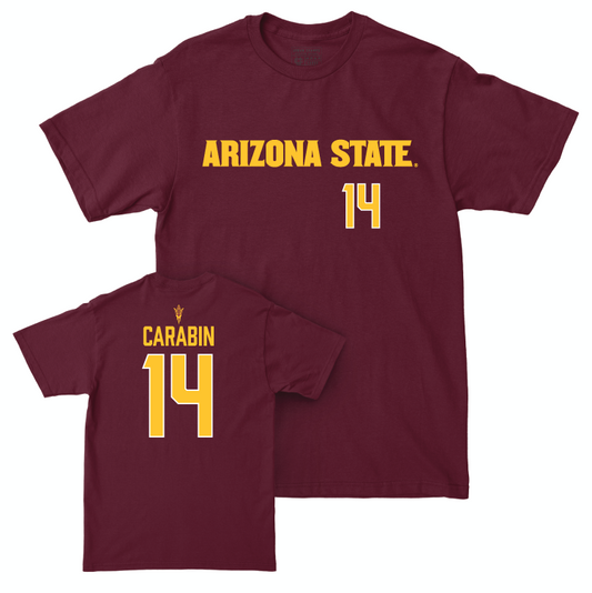 Arizona State Women's Soccer Maroon Sideline Tee - Allison Carabin Small