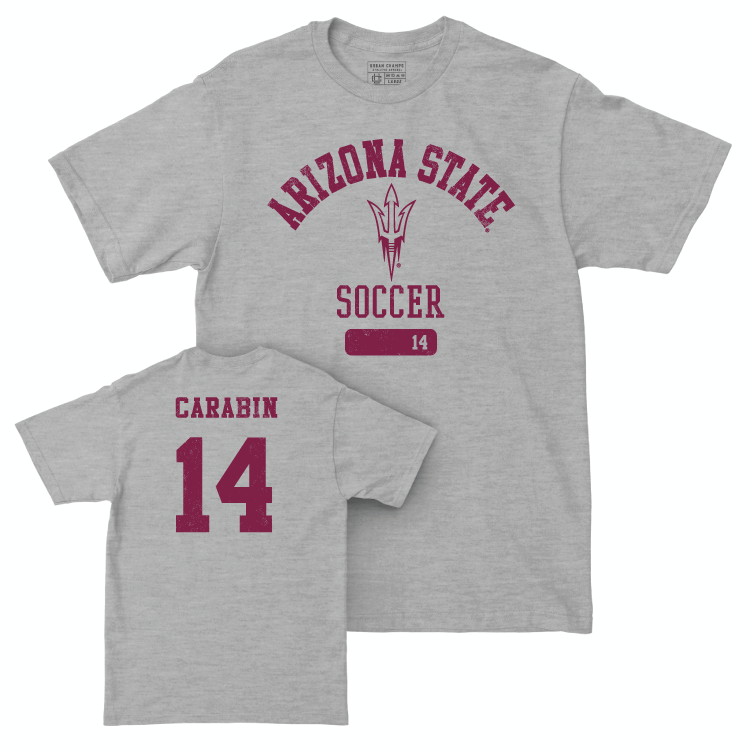 Arizona State Women's Soccer Sport Grey Varsity Tee - Allison Carabin Small