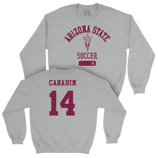 Arizona State Women's Soccer Sport Grey Varsity Crew - Allison Carabin Small