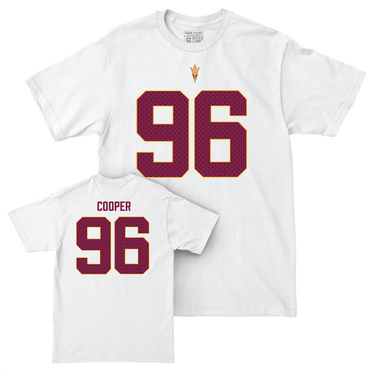 Arizona State Football White Blitz Comfort Colors Tee - Anthonie Cooper Small