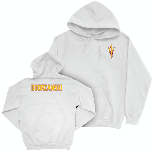 Arizona State Men's Swim & Dive White Logo Hoodie - Andrew Dobrzanski Small