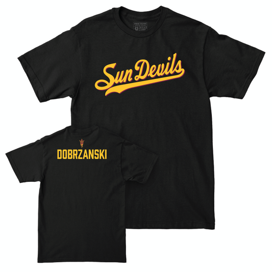 Arizona State Men's Swim & Dive Black Script Tee - Andrew Dobrzanski Small