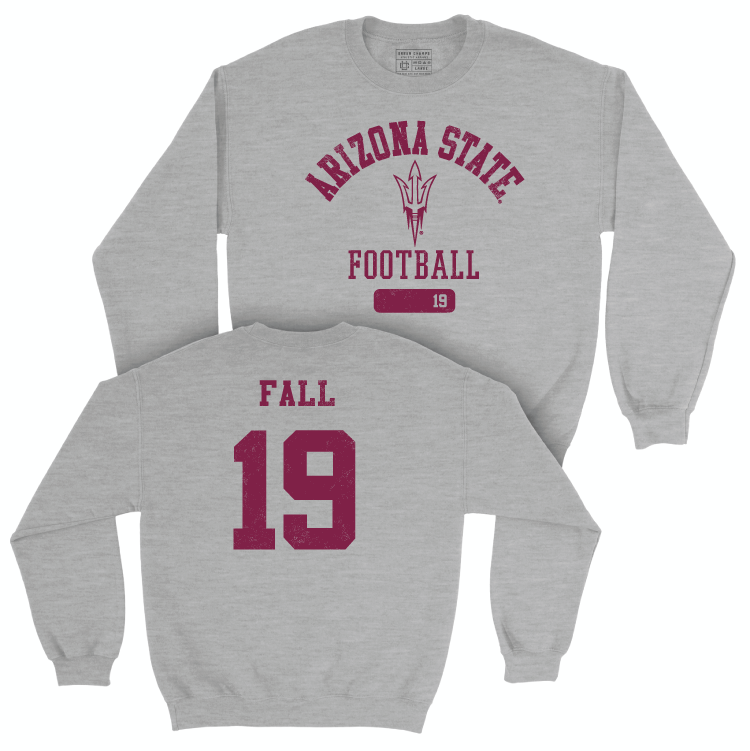 Arizona State Football Sport Grey Varsity Crew - Adama Fall Small