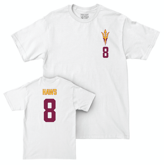 Arizona State Women's Soccer White Logo Comfort Colors Tee - Addison Haws Small