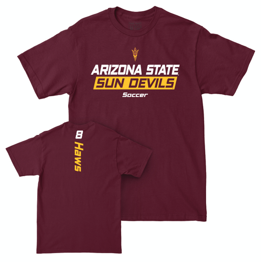 Arizona State Women's Soccer Maroon Rush Tee - Addison Haws Small