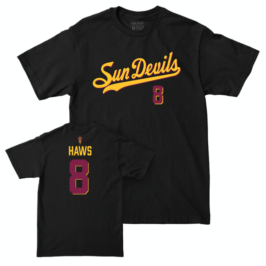 Arizona State Women's Soccer Black Script Tee - Addison Haws Small