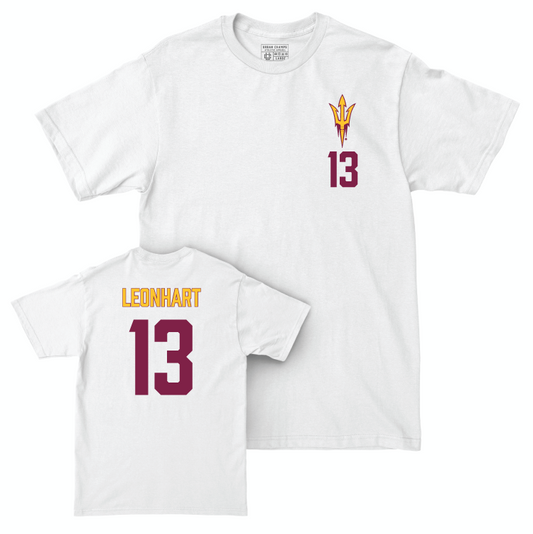 Arizona State Women's Soccer White Logo Comfort Colors Tee - Ashley Leonhart Small