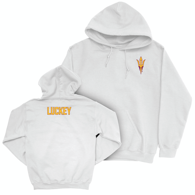 Arizona State Women's Track & Field White Logo Hoodie - Aujane Luckey Small