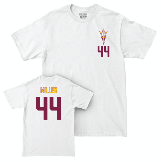 Arizona State Men's Basketball White Logo Comfort Colors Tee - Adam Miller Small