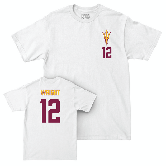 Arizona State Women's Soccer White Logo Comfort Colors Tee - Ava Wright Small