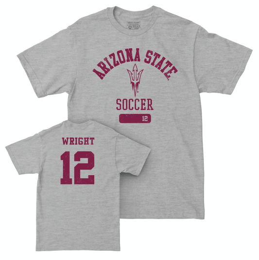 Arizona State Women's Soccer Sport Grey Varsity Tee - Ava Wright Small