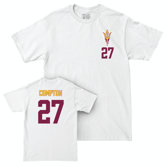 Arizona State Baseball White Logo Comfort Colors Tee - Brandon Compton Small