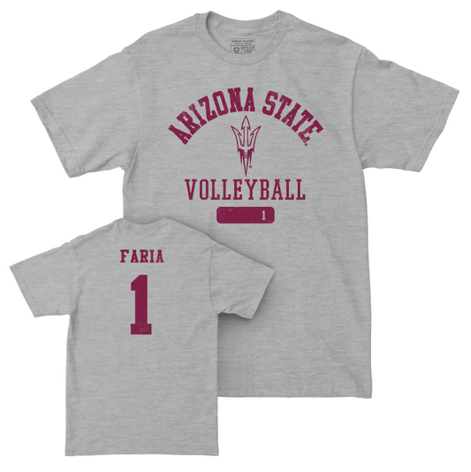 Arizona State Women's Volleyball Sport Grey Varsity Tee - Bella Faria Small