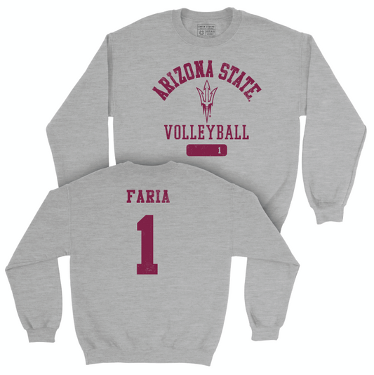 Arizona State Women's Volleyball Sport Grey Varsity Crew - Bella Faria Small