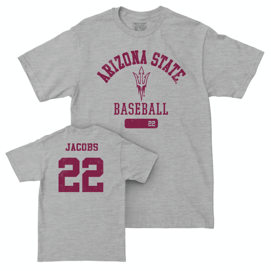 Arizona State Baseball Sport Grey Varsity Tee - Ben Jacobs Small