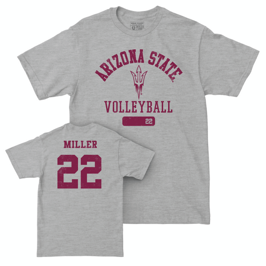 Arizona State Women's Volleyball Sport Grey Varsity Tee - Bailey Miller Small