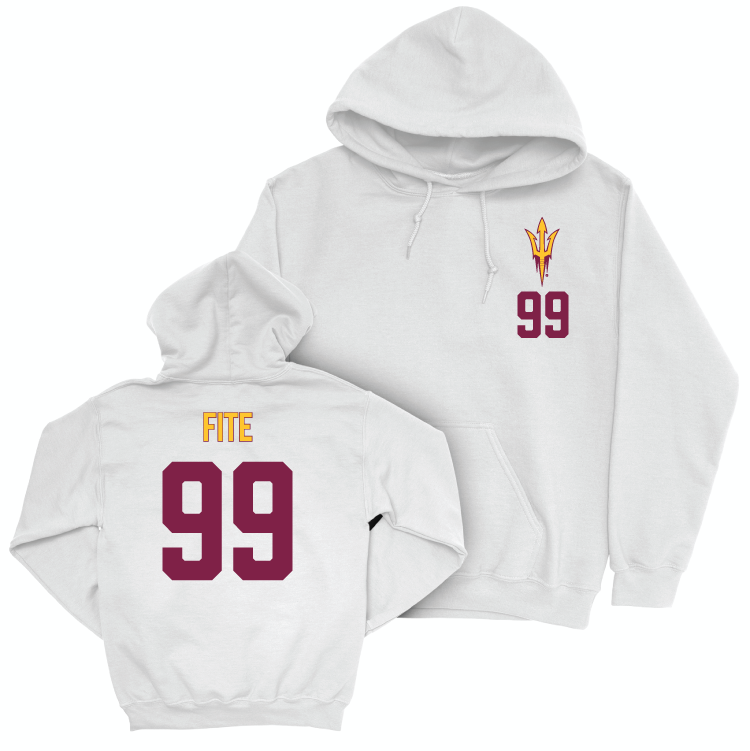 Arizona State Football White Logo Hoodie - CJ Fite Small