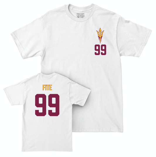 Arizona State Football White Logo Comfort Colors Tee - CJ Fite Small