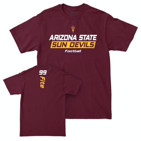 Arizona State Football Maroon Rush Tee - CJ Fite Small