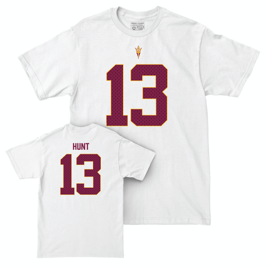 Arizona State Football White Blitz Comfort Colors Tee - Christian Hunt Small