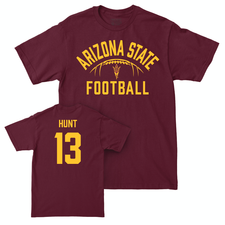 Arizona State Football Maroon Stadium Tee - Christian Hunt Small