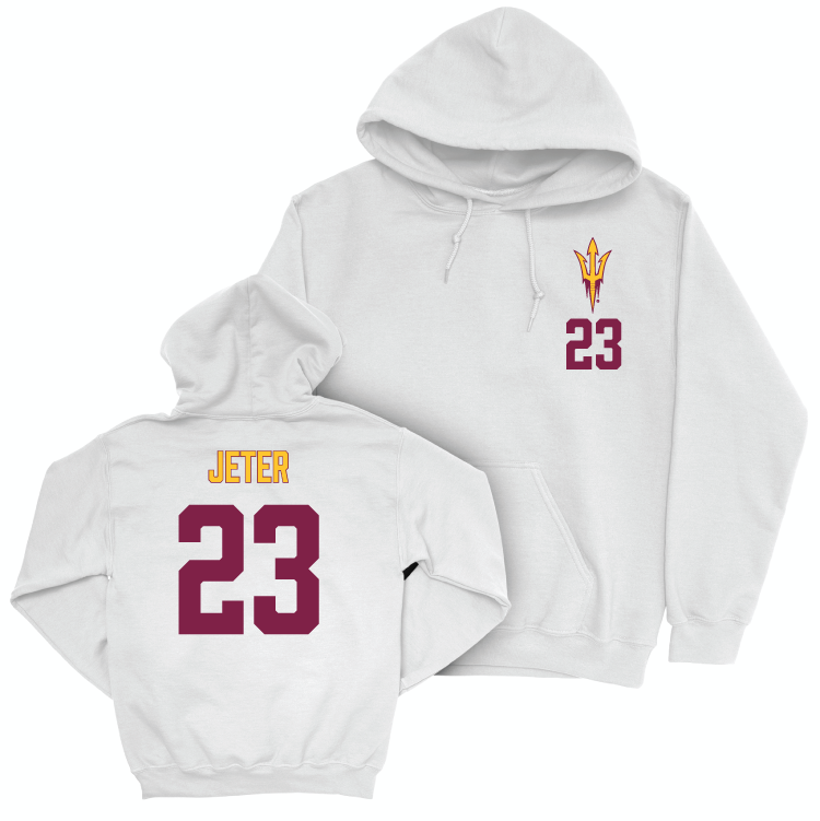 Arizona State Women's Volleyball White Logo Hoodie - Claire Jeter Small