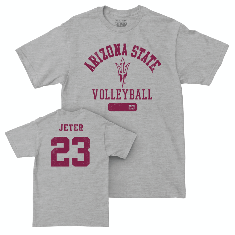 Arizona State Women's Volleyball Sport Grey Varsity Tee - Claire Jeter Small